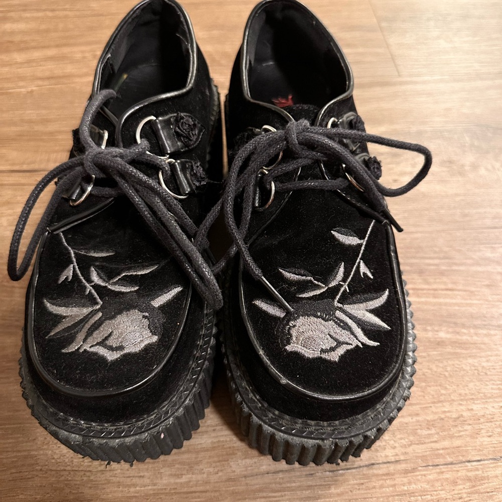 Demonia Black Platform Shoes Creeper-219